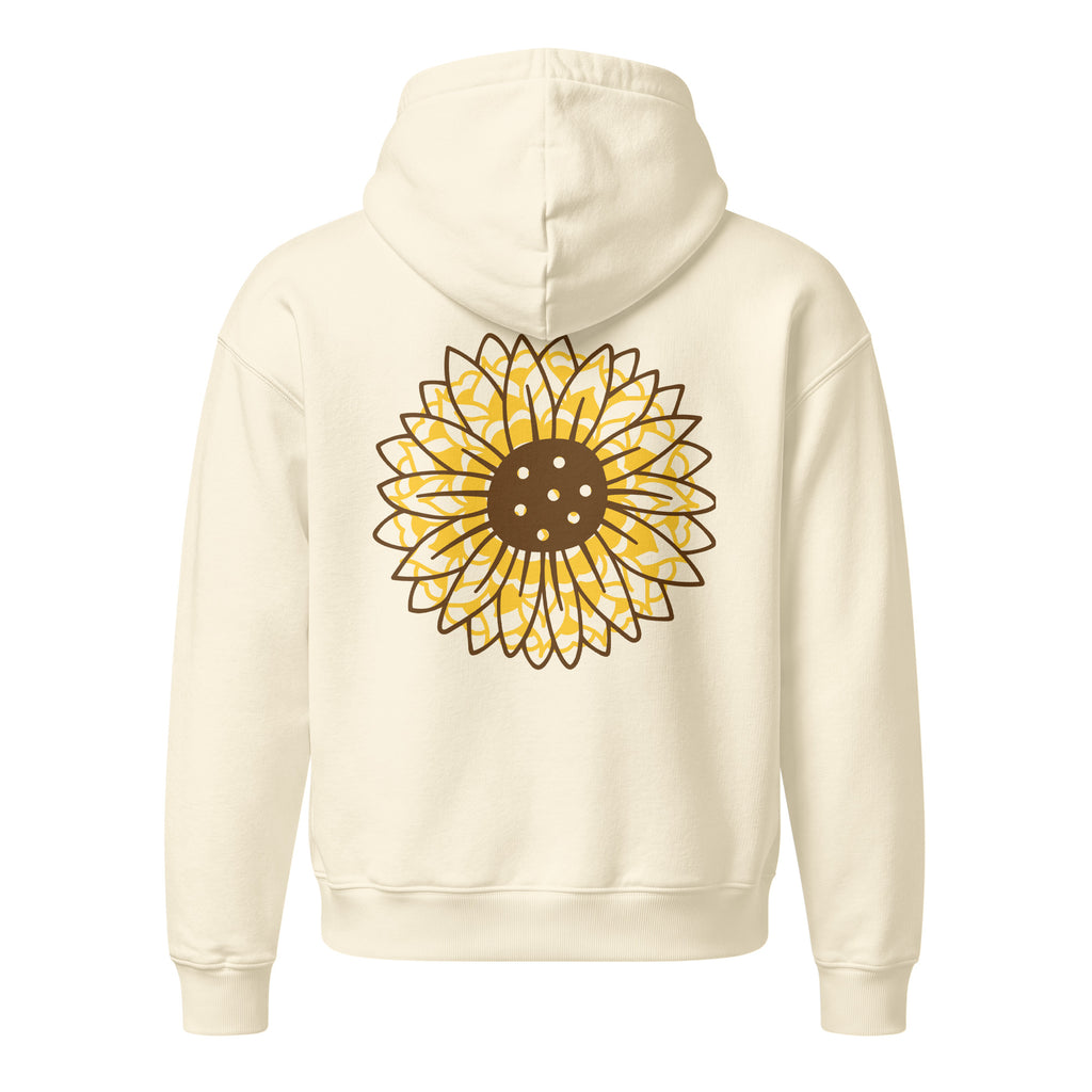 BORN TRIPPY unisex organic hooded sweatshirt in cream back view