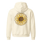 BORN TRIPPY unisex organic hooded sweatshirt in cream back view