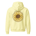 BORN TRIPPY unisex organic hooded sweatshirt in lemon sorbet back view