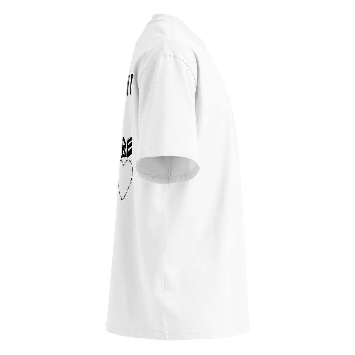 organic oversized high neck t-shirt - Girls Don’t Have To Be Soft white right view